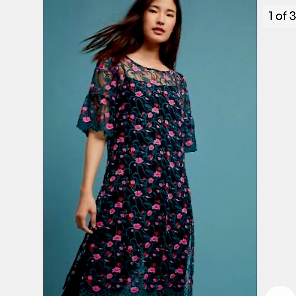 Embroidered tunic Anthropologie XS